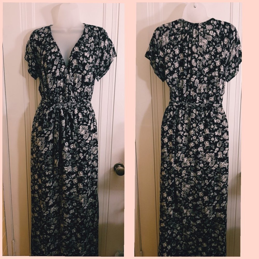 Lucky Brand Black Floral Casual Maxi Dress - Picture 2 of 6